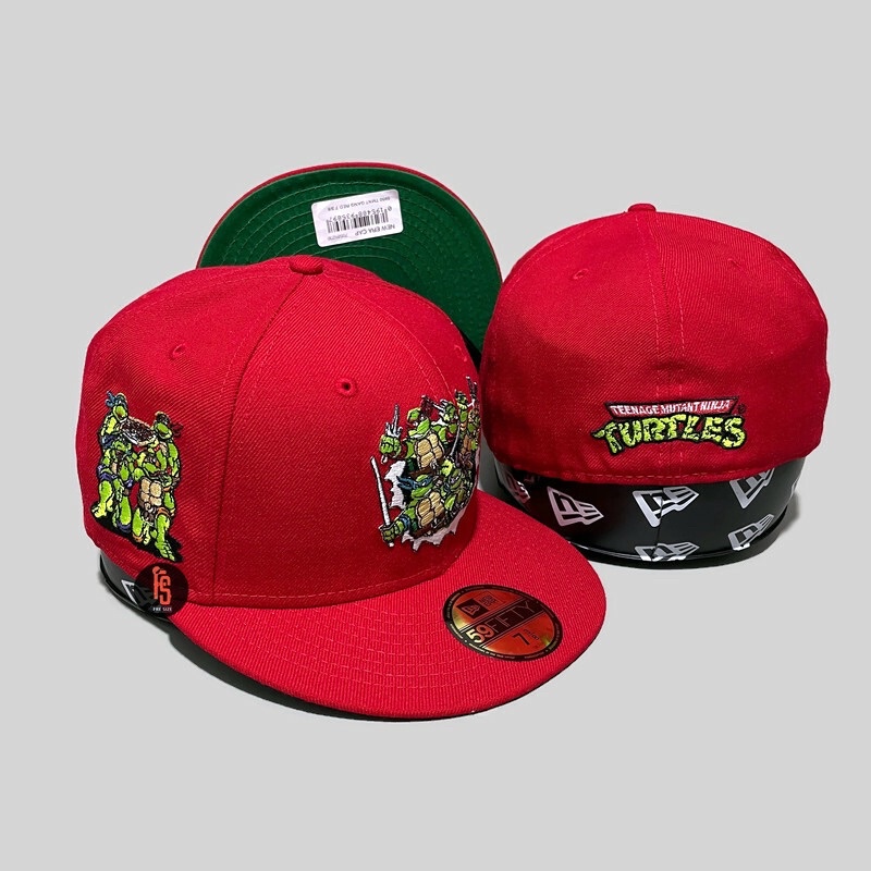 TOPI NEW ERA ORIGINAL 5950 TEENAGE MUTANT NINJA TURTLES RED UV GREEN