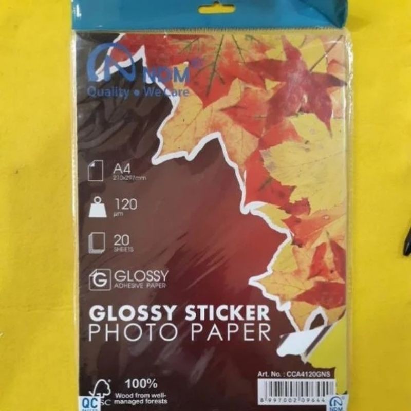 

Glossy sticker photo paper kertas foto stiker A4
