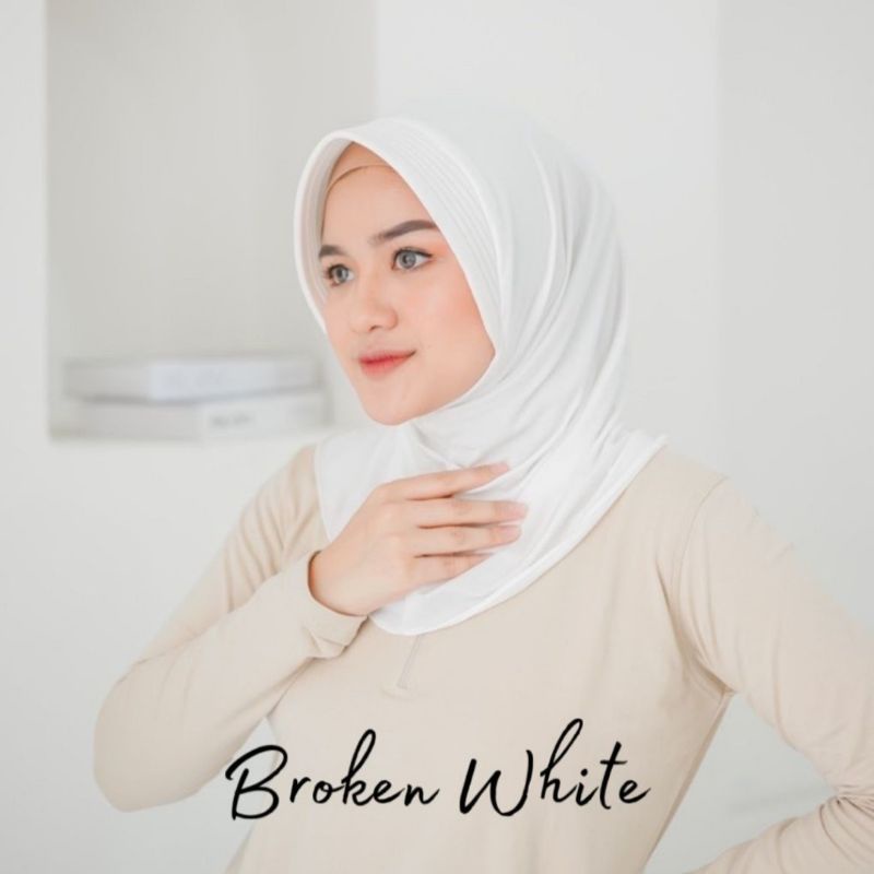 ✅COD - Jilbab Sport / Hijab Instan Sporty Jilbab Volly Clemira Bergo Sport-Putih BW