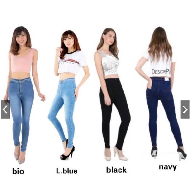 Pone-Boyfriend Jeans Wanita Highwaist (Dapat Tali Pinggang) Celana Murah Kekinian Polos Hopylovy -  