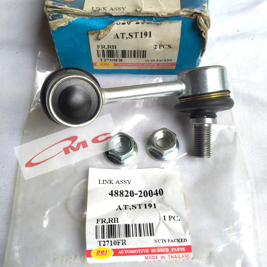 Part No: 48820-20040-RBI ( 48820-20040/44010 )  RBI Genuine Parts (Orisinil RBI) Made In Thailand  Stabilizer Link / Link Stabil / Joint Stabilizer (Link As Stabilize) Depan Kanan untuk mobil Toyota: 1. Toyota Corona Absolut Tahun 1992-1997   Harga per Pc