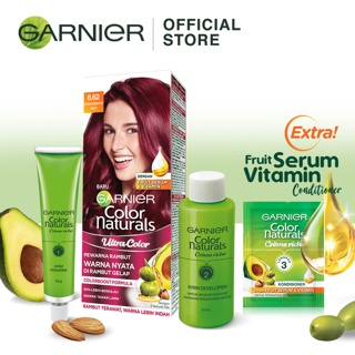  Garnier  Cat  Rambut  Ultra Color Cranberry Red Shopee  