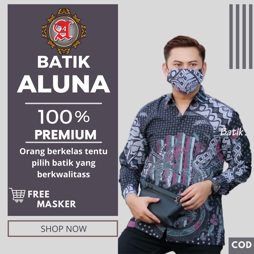 Pakaian Pria Dewasa Batik Lengan Panjang Kondangan Mewah Berwibawa Furing Slim Fit Premium Modern Ba