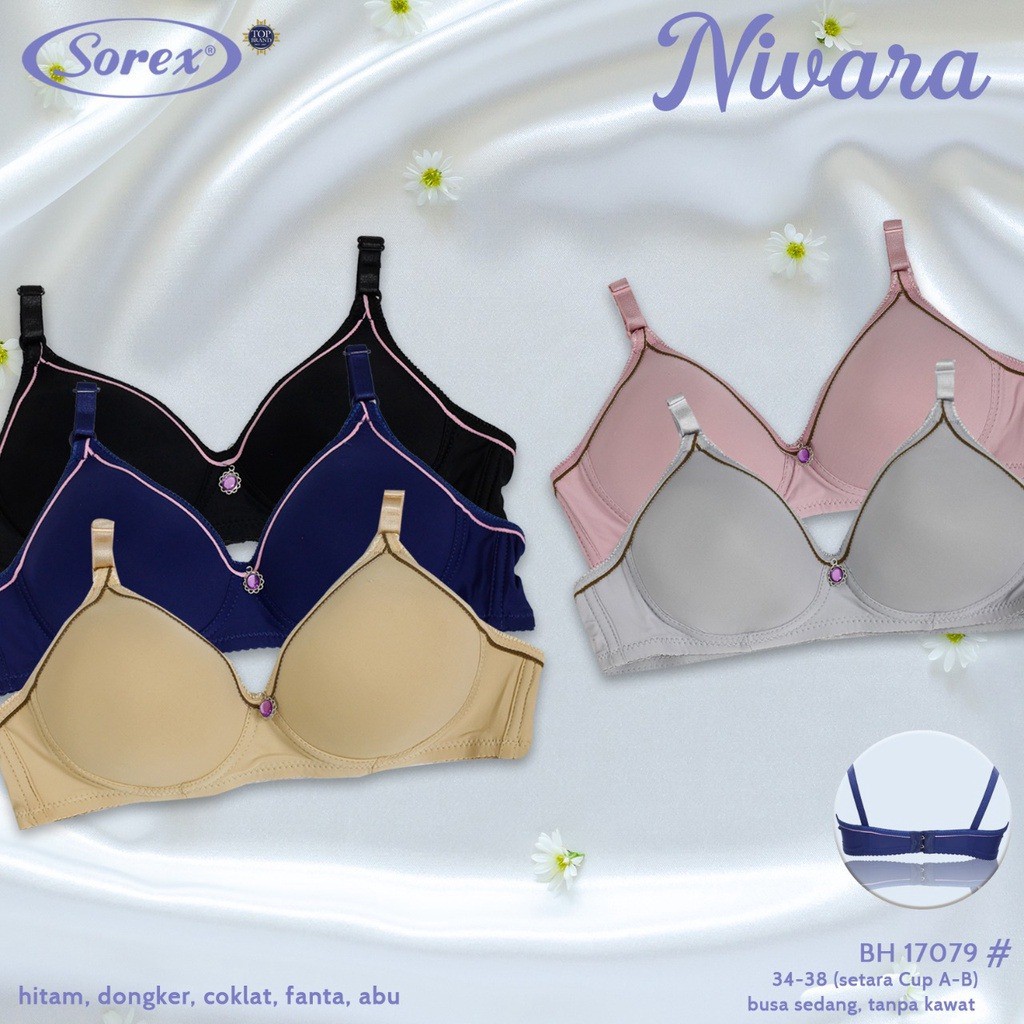 ORIGINAL BRA FASHION MOTIF CANTIK SOREX KAIT 2 BUSA TIPIS TANPA KAWAT 18202 18191 17079 17097 33449 18206 18217