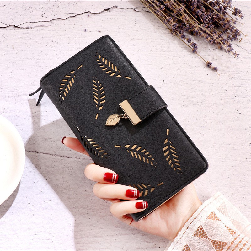 (COD)Dompet Wanita Dompet Kulit Dompet Panjang Women Wallet MALLSHOPING