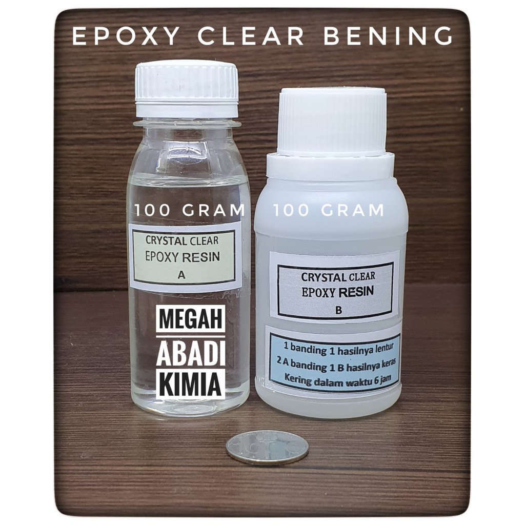 Epoxy Resin Bening Clear 100 Gram dan Hardener 100 Gram