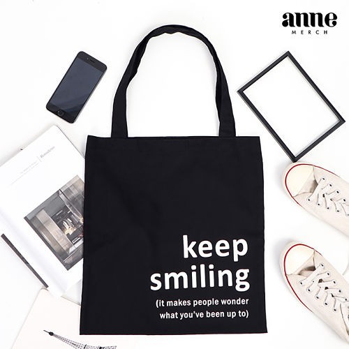  TOTE BAG  CUSTOM  HITAM  BAHAN DRILL Shopee Indonesia