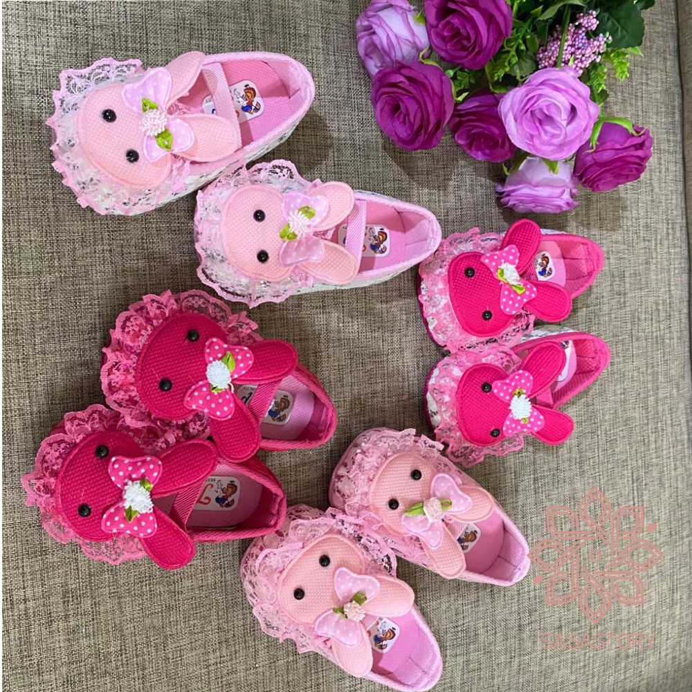 SEPATU PREWALKER BABY BAYI ANAK PEREMPUAN BONEKA KELINCI 0-12 BULAN FP12