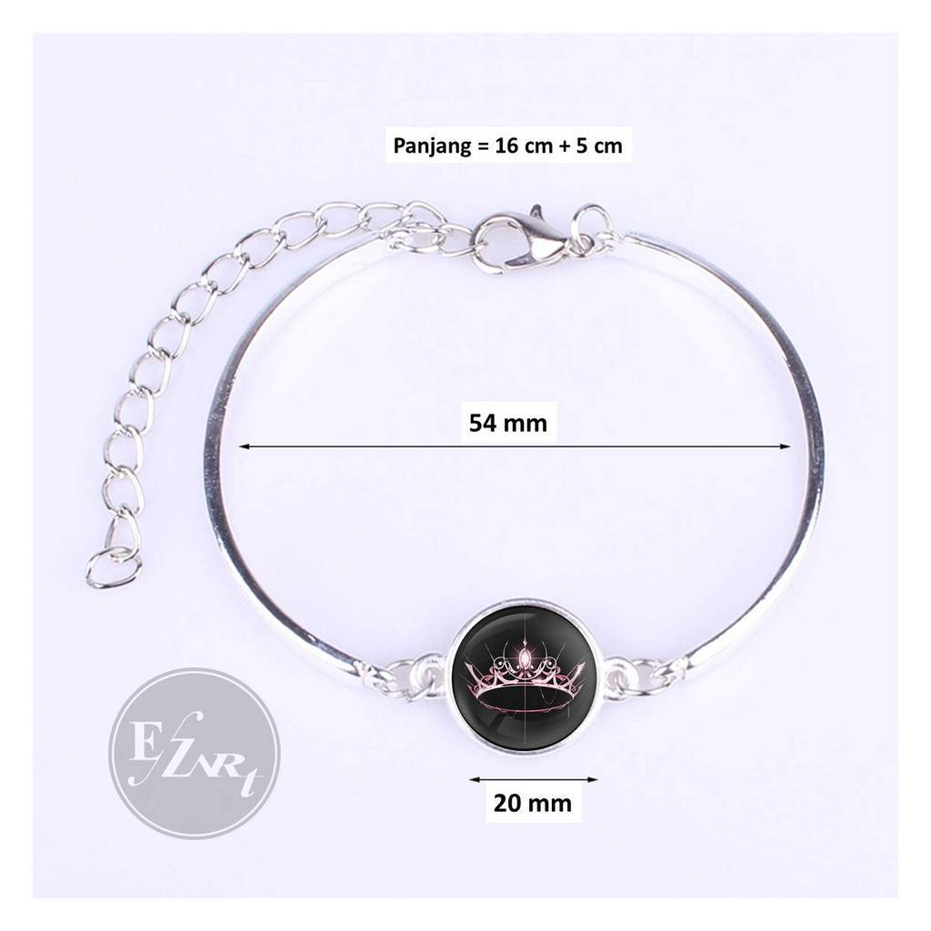 GELANG BANGLE MAHKOTA BLACKPINK CROWN STAINLESS STEEL UNTUK WANITA