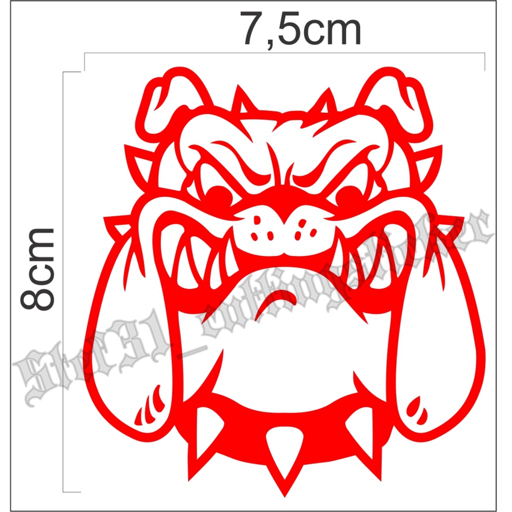 Stiker cutting gambar wajah anjing galak