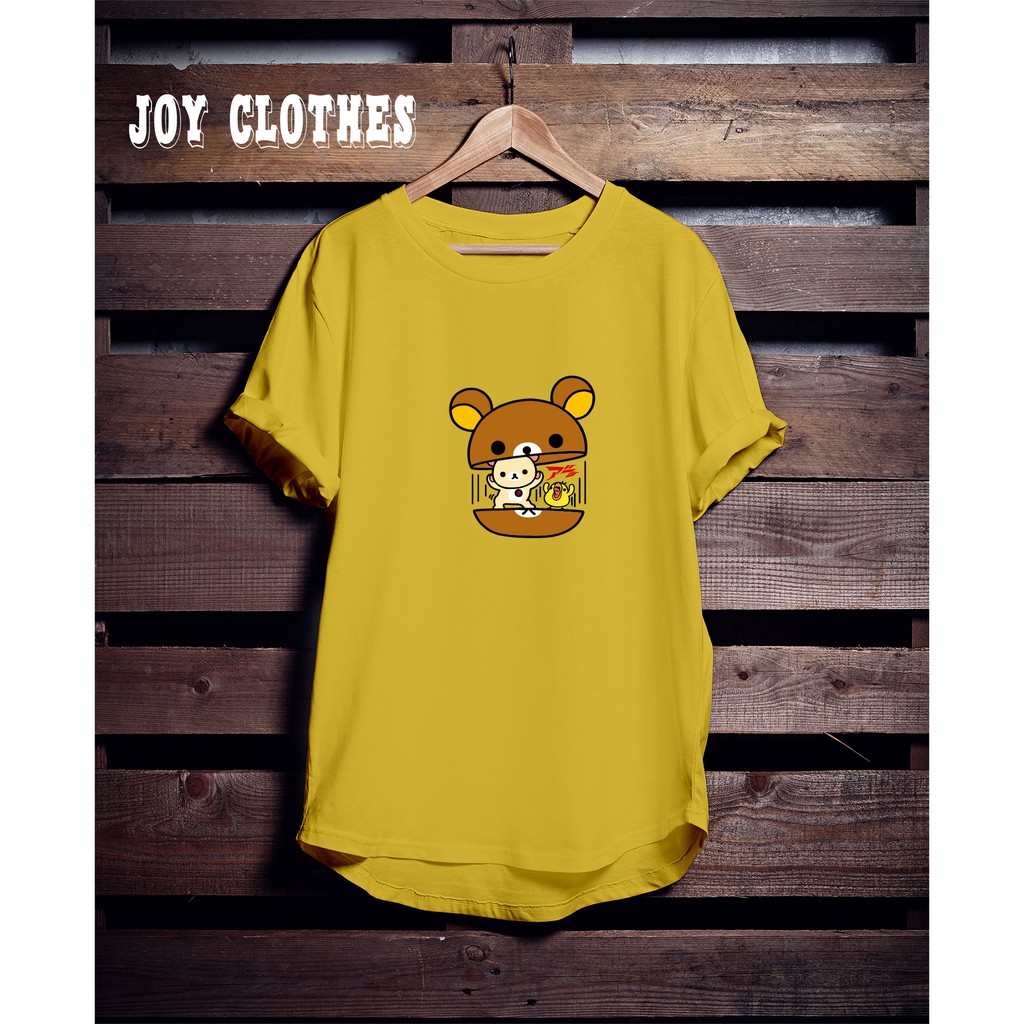 RILAKKUMA FACE YELLOW TSHIRT/ KAOS RILAKKUMA WANITA