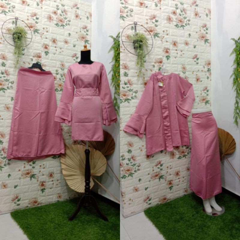 Setelan Rok Dusty Pink
