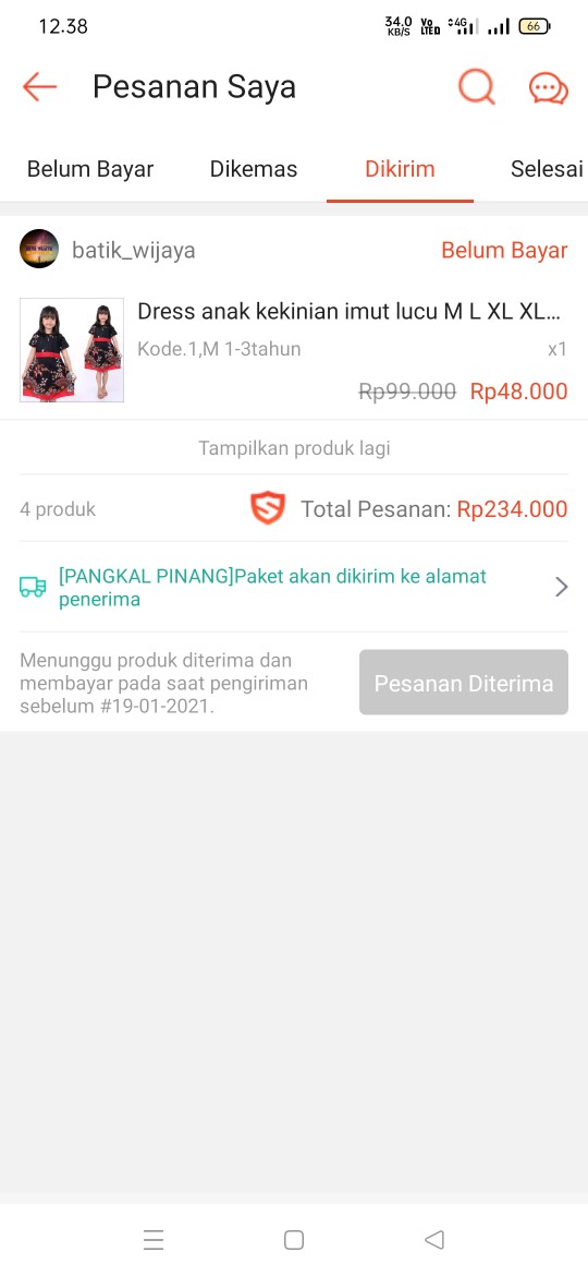 Batik Wanita Tunic Masa Kini M L Xl