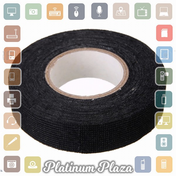 Mayitr AG Lakban Kabel Listrik Adhesive Cloth Wiring Tape 19mm - BI02980 - Black`28IDW5-