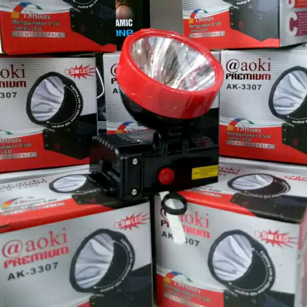 Senter Kepala Aoki 3319S / Lampu Kepala LED Super Terang / Lampu Kepala Murah / Lampu Kepala Led