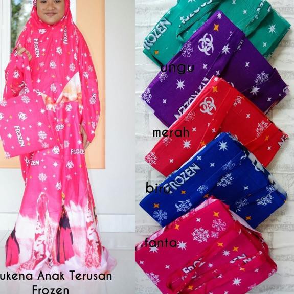 Lagi Tren.. Mukena Anak Terusan Frozen (Mukenah Anak Sekolah SD Motif Karakter Elsa)