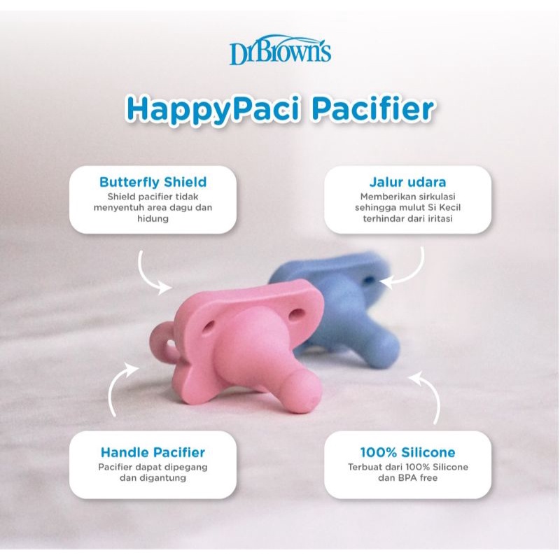 Dr Brown's Soother Happy Paci - Silicone Pacifier