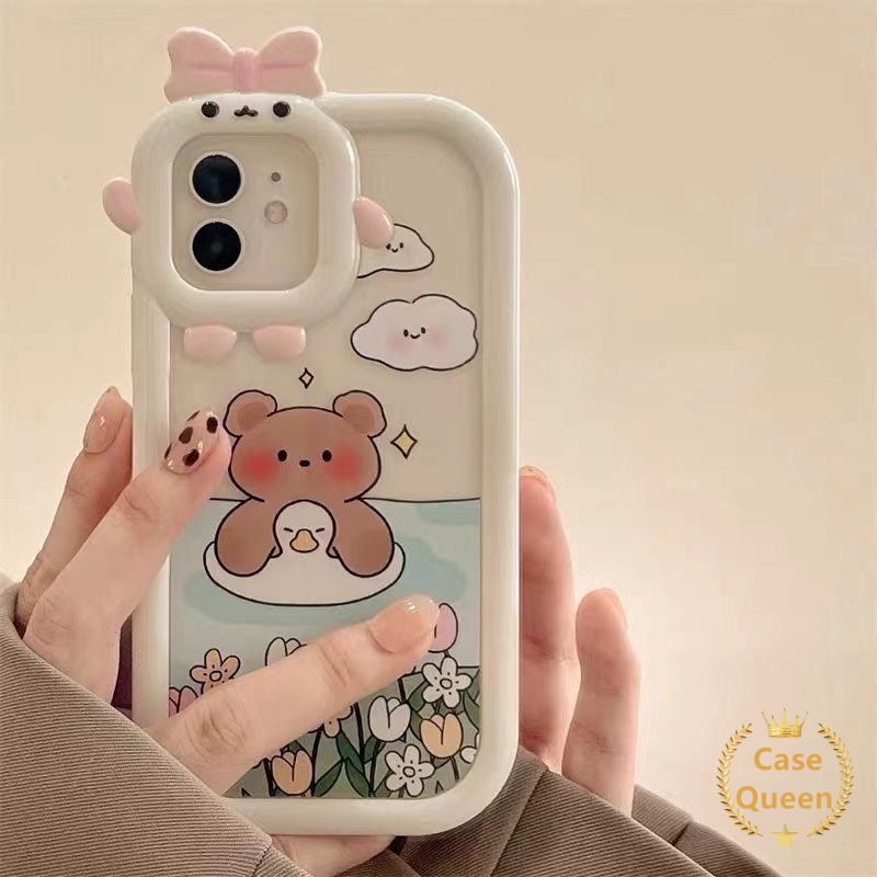 Case OPPO A17 A7 A7 A5S A12 A3S A12E A53 A74 A95 A16K A16E A57 A16 A9 A55 A15 A17K A15s A54 A5 A16s A52 A92 A96 A76 Reno 5 5F 4F A31 Lovely Little Monster Cute Sarung Beruang Renang