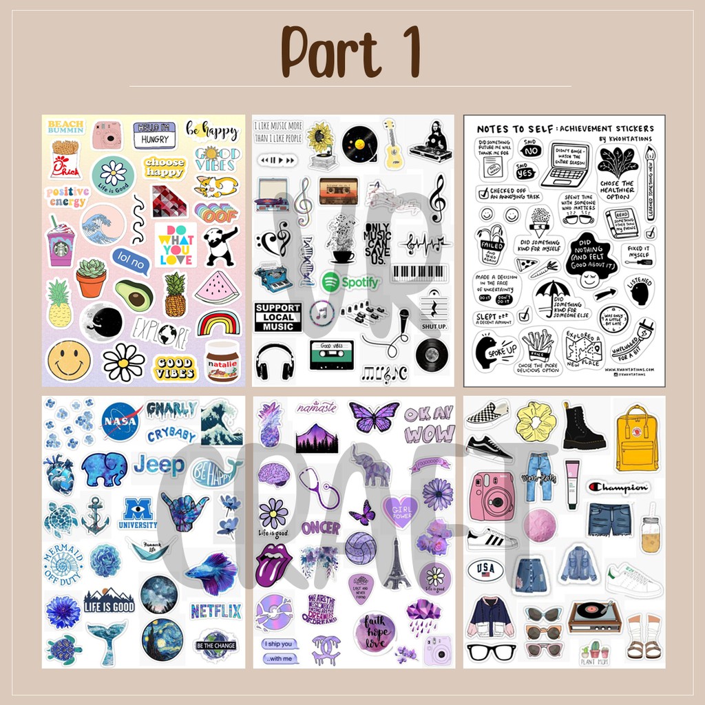 [ BELI 10 GRATIS 1 ] [ PART 1 ] STIKER TUMBLR AESTHETIC / STIKER