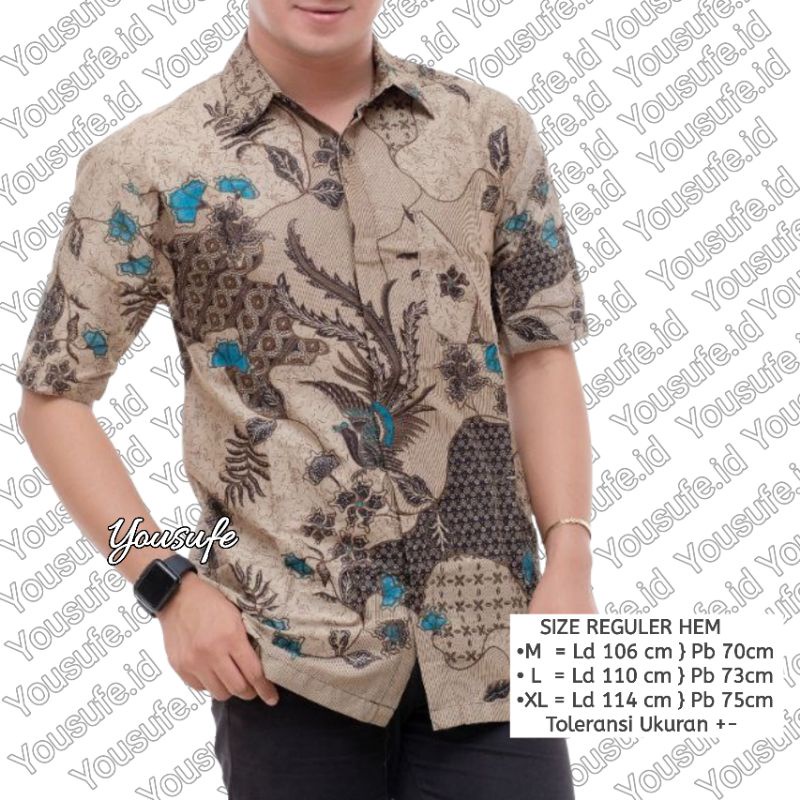 Batik Pria Lengan Pendek Segar Jagad Motif Khas Indonesia Murah Shopee SK0021 Seragam Kantor Formal Casual COD