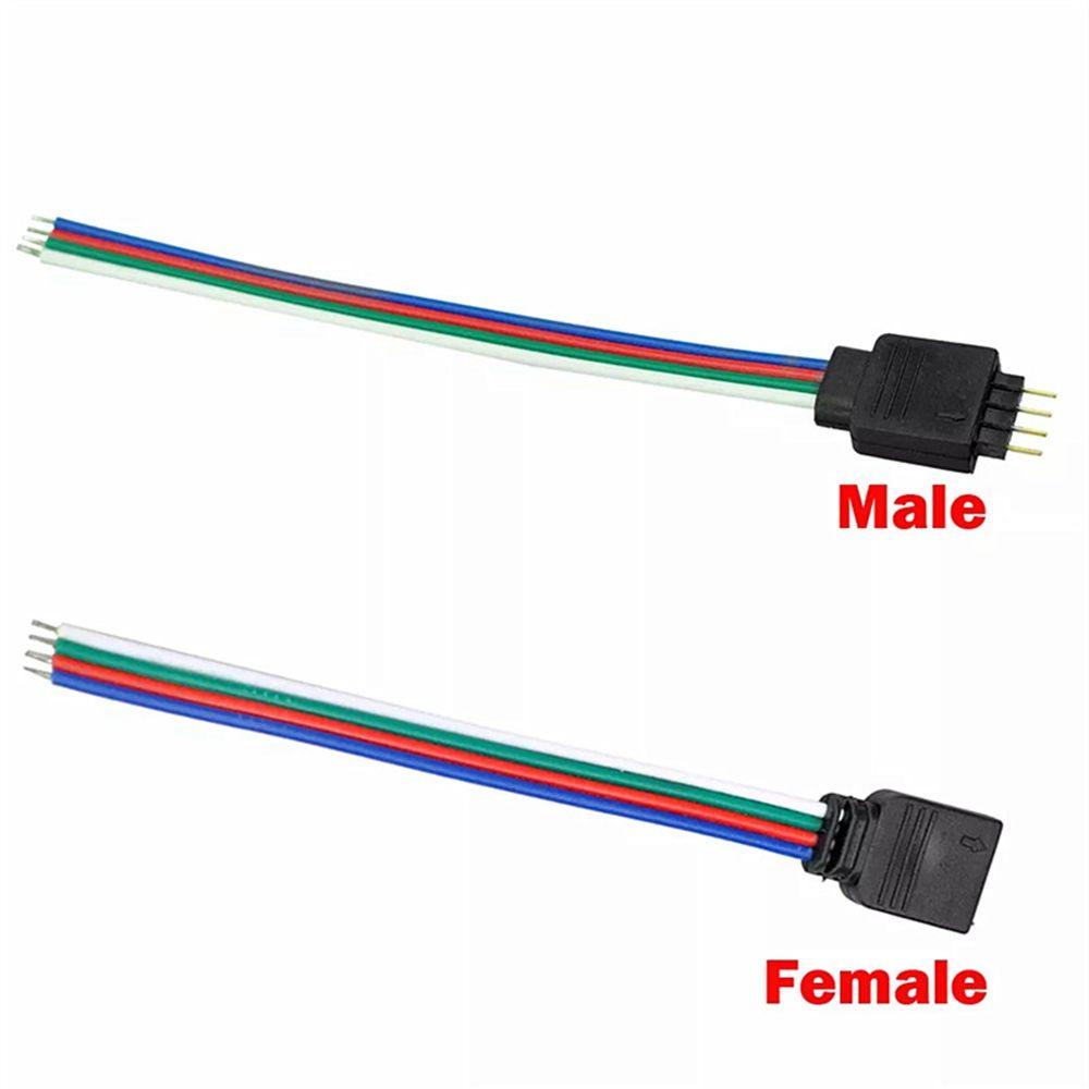 【 ELEGANT 】 Kawat Ekstensi Strip Lampu 5Pcs Male +Female Cord Wire Cable Cord Lampu Band Konektor RGB