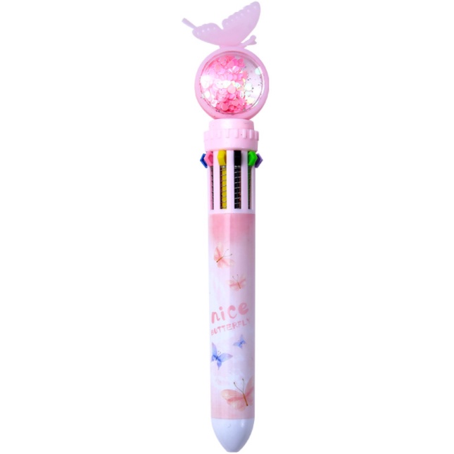 

J2 - Pulpen 10 warna kupu kupu motif ja