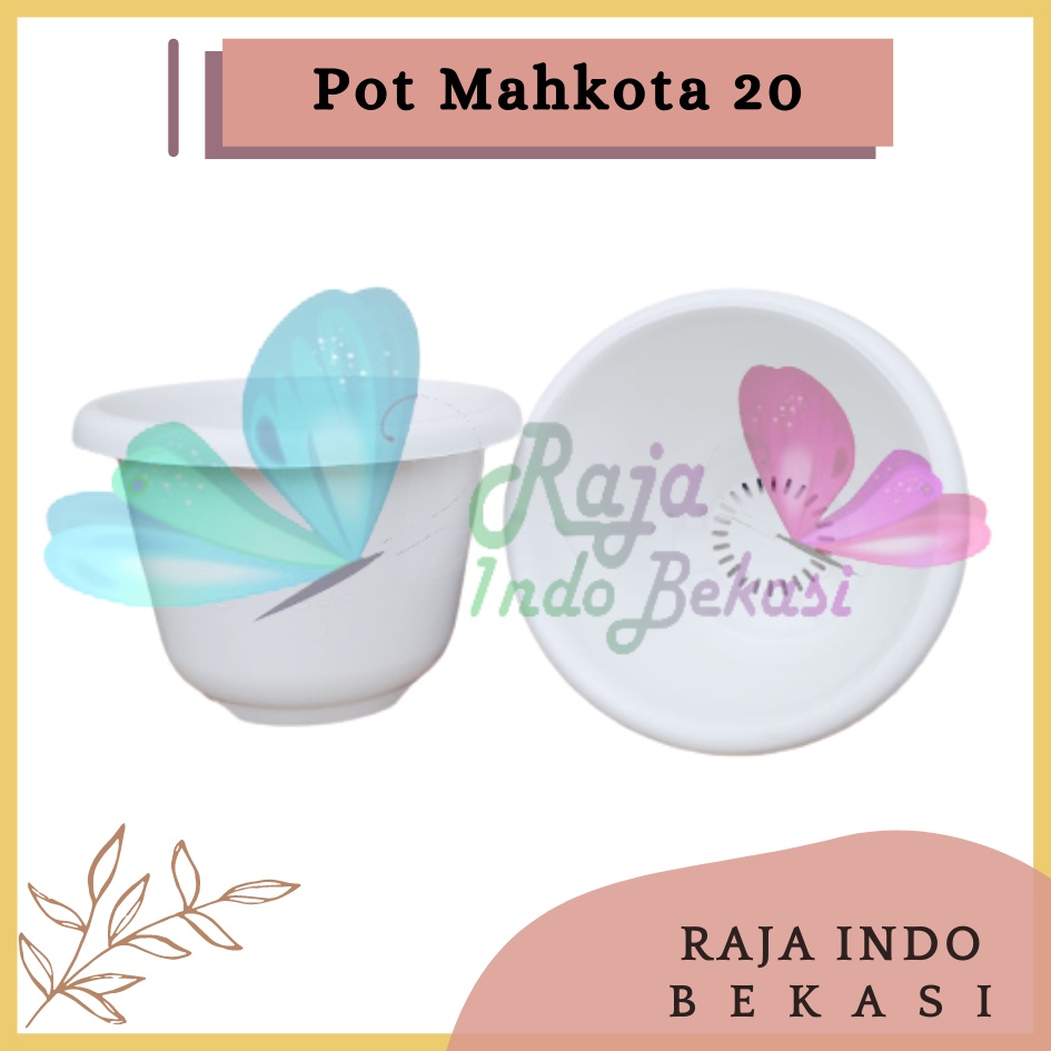 Pot Mahkota 20 Cm Putih - Bunga Tanaman Bibit - Bukan Pot Glory Putih Ukuran Mirip Tawon 21 Cm