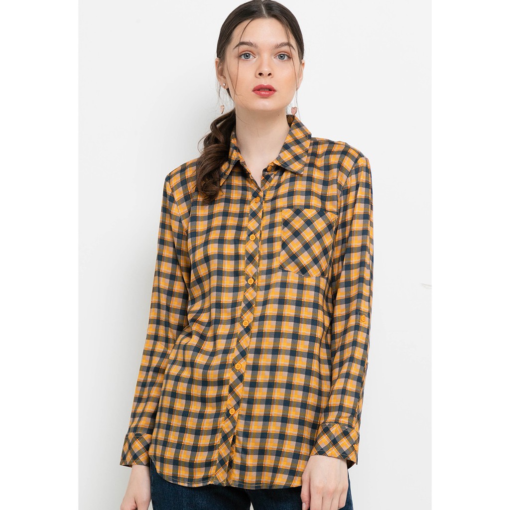 XL03R DUST Kemeja Siantan Kotak Kuning (D. 116169)