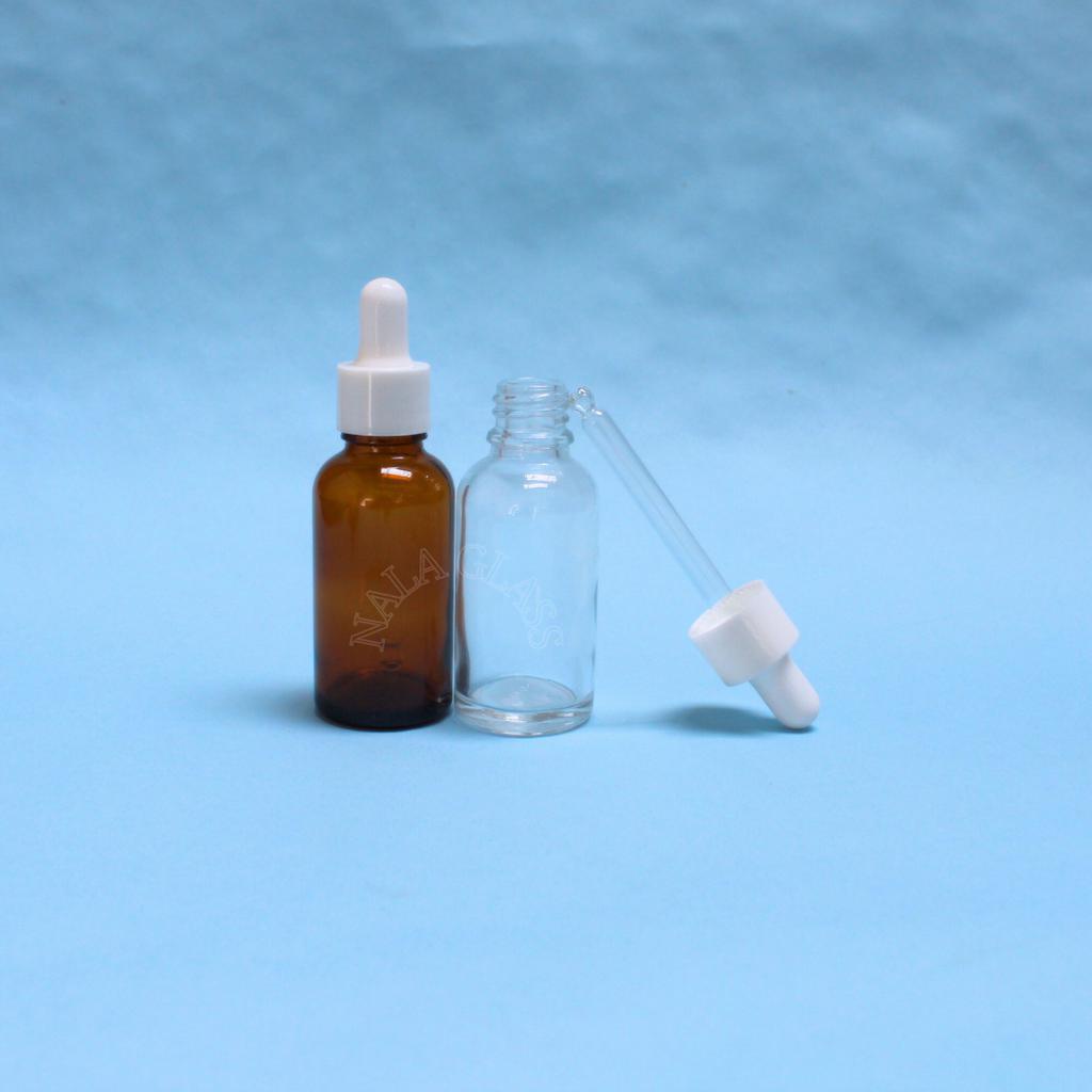 BOTOL PIPET 30ML KACA TEBAL /BOTOL SERUM 30ML RING PUTIH SMOOTH