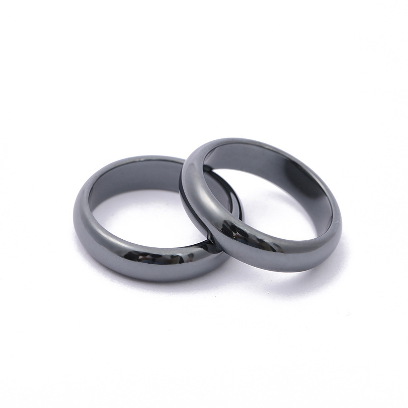 Cincin Magnet Bahan Hematite Warna Hitam Untuk Pria Dan Wanita