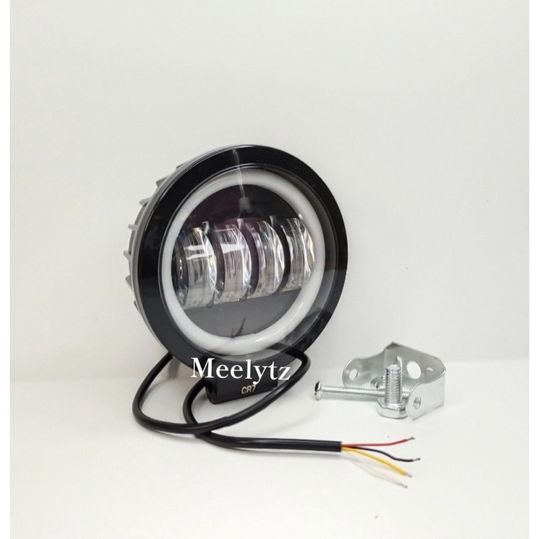 LAMPU TEMBAK DAYMAKER LED 4 MATA BENTUK BULAT 40 WATT LENSA 6D WATERPROOF