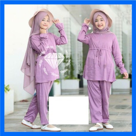 Baju Anak Korea Umur 7 8 9 10 Tahun TK Set Setelan Dayana Murah Bahan Moscrepe Modis Kekinian 2021