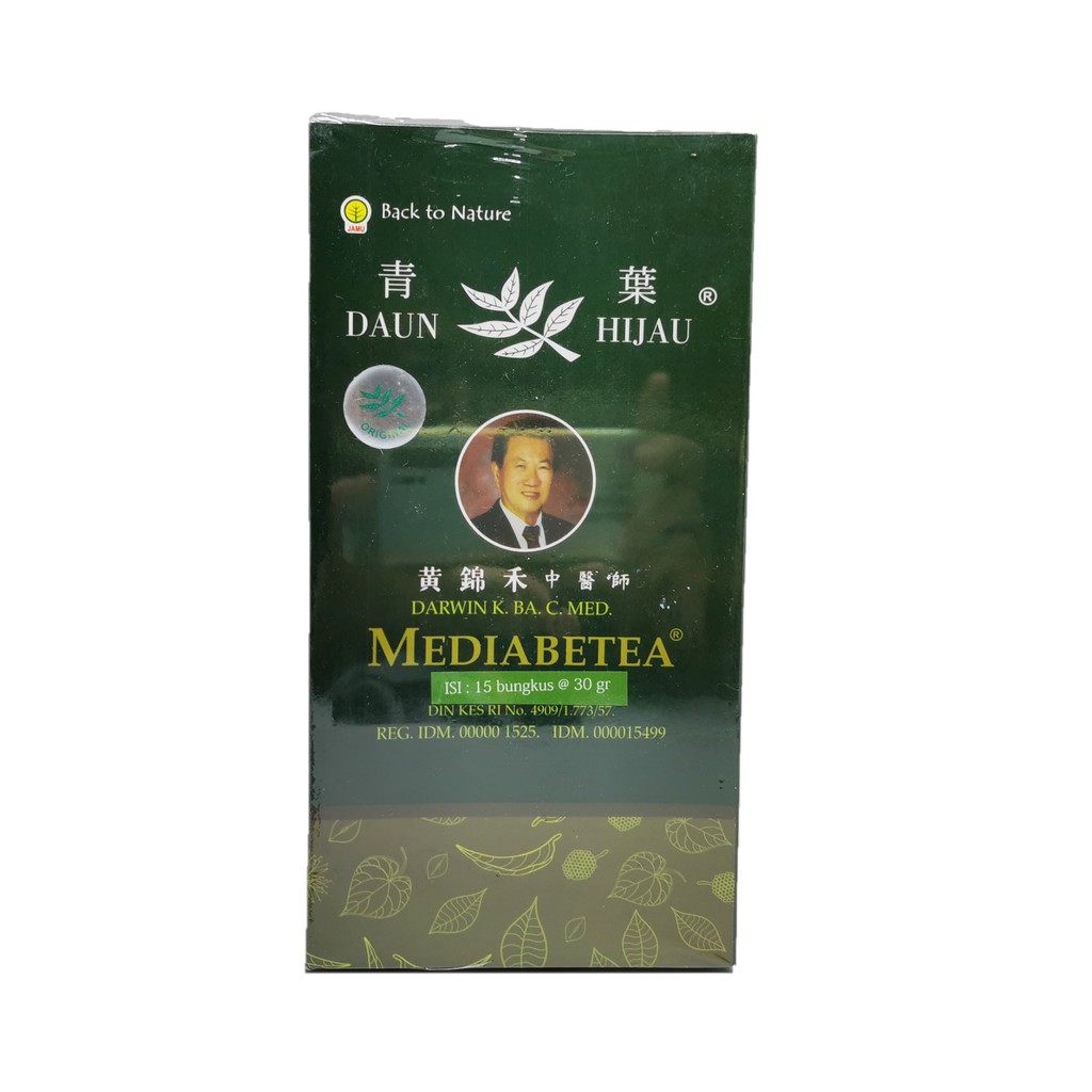 

DAUN HIJAU MEDIABETEA RAMUAN HERBAL DIABETES GODOK 15SACHET