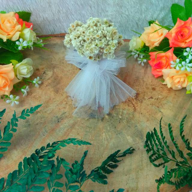 Buket mini/buket edelweis mini/bunga edelweis/bunga kering/jual bunga edelweis