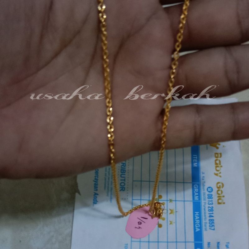 kalung model medan titanium asli berlapis emas 24k antikarat dan tidak luntur