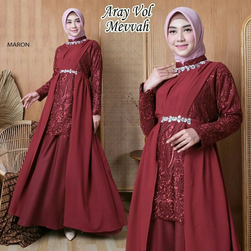 BAJU GAMIS WANITA SYARI DRESS BUSANA MUSLIM PESTA ELVITA DRESS PESTA MENYUSUI MEWAH TERBARU KEKINIAN