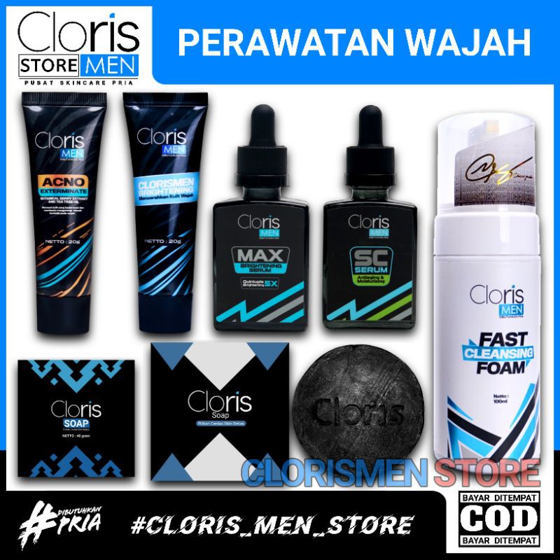 CLORISMEN Cloris Men Paket Lengkap Acno Series Brightening Series ...