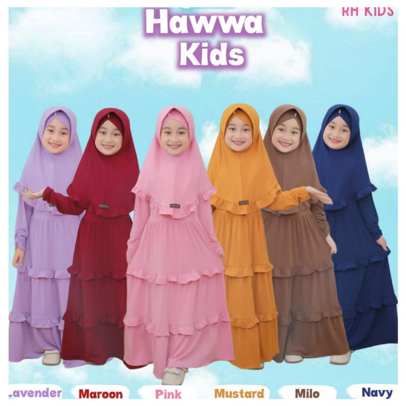 00165 | Rolis Hijab Kids | RH Kids | Gamis Anak model Hawwa ukuran S sd XXL Umur 3-10 Tahun ORI