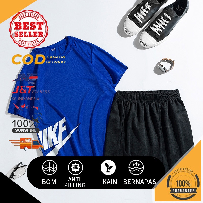 Musim panas celana pendek pendek pria, olahraga catsuit pria ukuran lubang bersih, baju cepat kerin