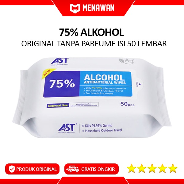 Tissue Basah Alkohol Tisu Antiseptic 75% Alcohol 50 Wipes Original