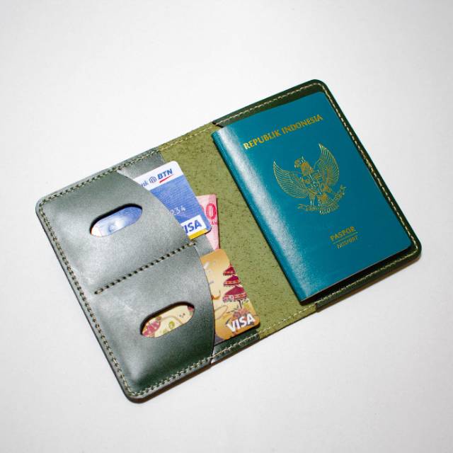 Dompet passport kulit asli free custom grafir nama