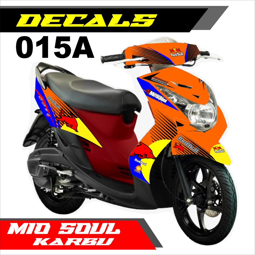 Decal Sticker - Dekal Stiker  Fullbody MIO SOUL KARBU 2009 Desain REDBULL Motogp - 015