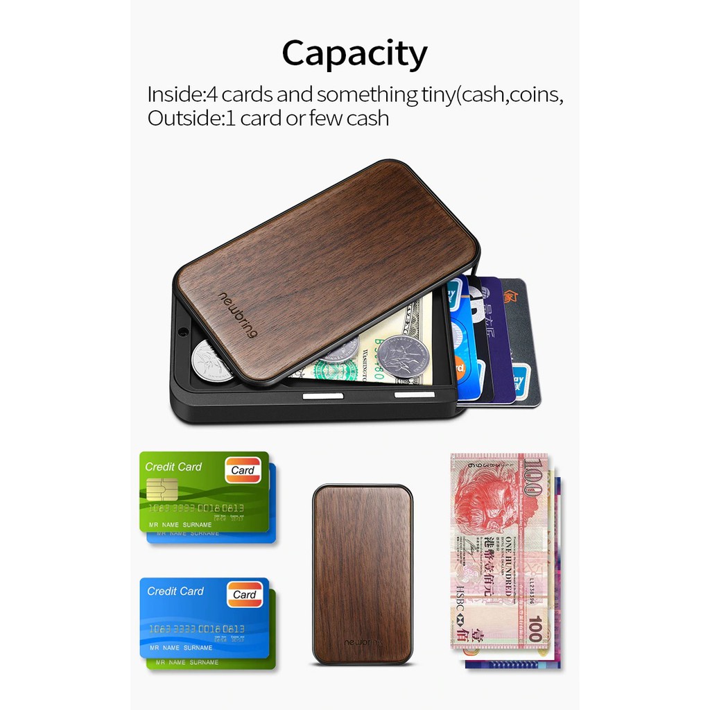 NEWBRING - ID Credit Card Holder Wallet Twist Model - Wood Material