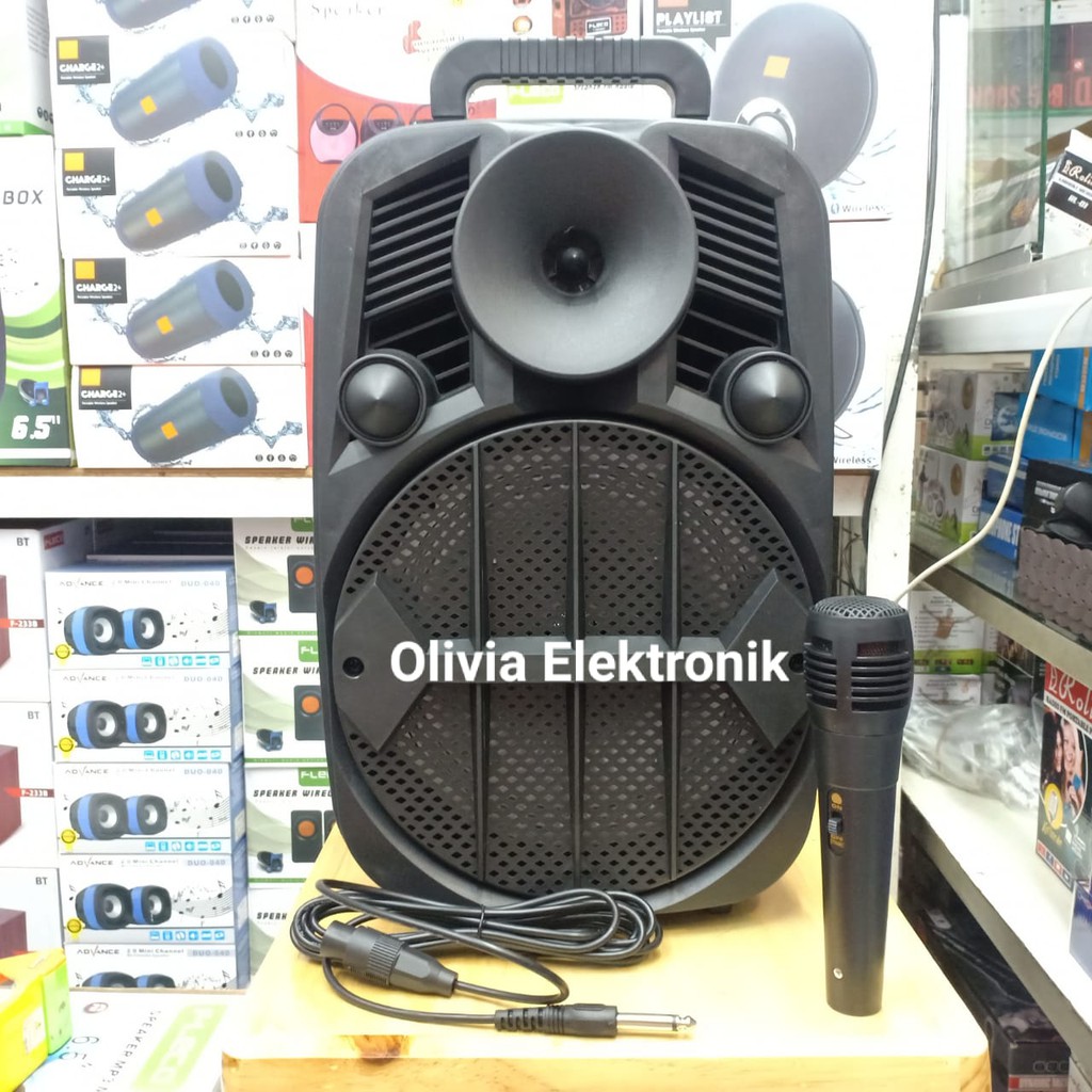 TERLARIS Speaker Bluetooth FLECO F-8606LED XTRA BASS Portable Wireless FLECO F 8606 (BONUS MIC )