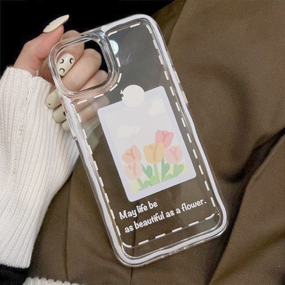 Soft Case Transparan Motif Bunga Tulip Untuk iPhone 13 11 12 Pro Max X XR XS Max 7 8 Plus SE 2020 2022