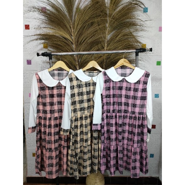 long tunik kotak korea