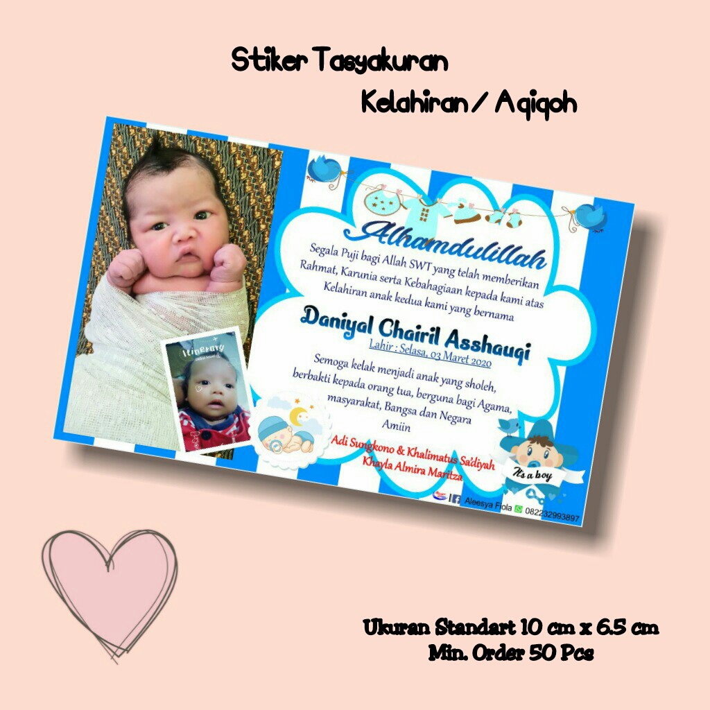 

Cetak Stiker Kelahiran Bayi Aqiqoh Ulang Tahun