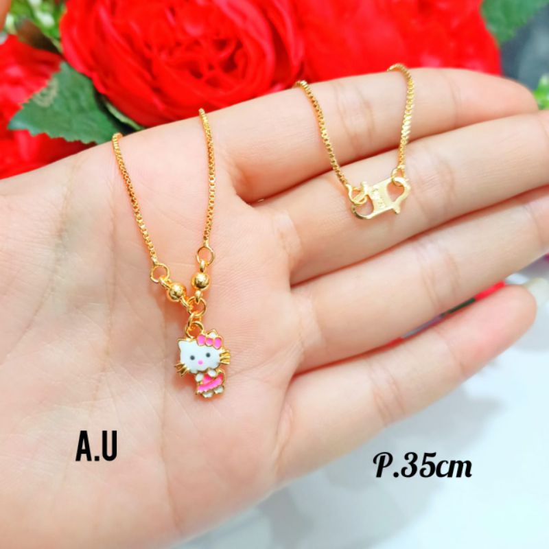 Kalung karakter Hk pink full badan Gold anti karat (COD)