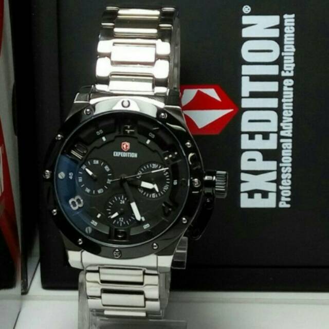 Jam Tangan Wanita Original Expedition E6381 Ladies sporty Rantai silver