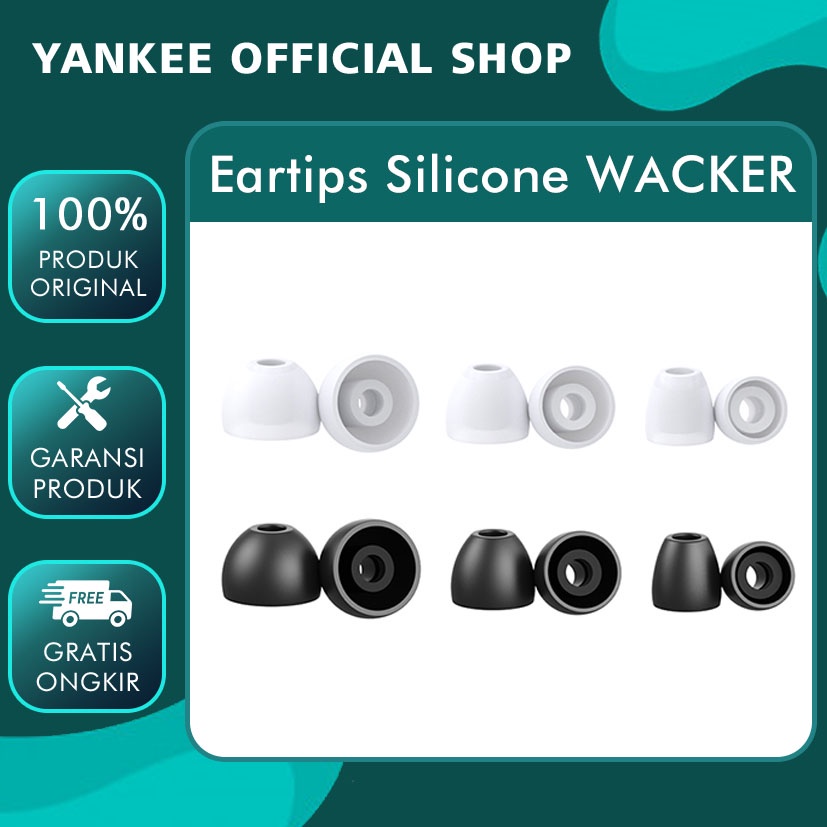 Earphone Eartips WACKER Germany Silicone Karet Earphone Karet Headset 3 Pasang for KZ EDX Pro QKZ AK6 Pro CCA CRA TRN MT1